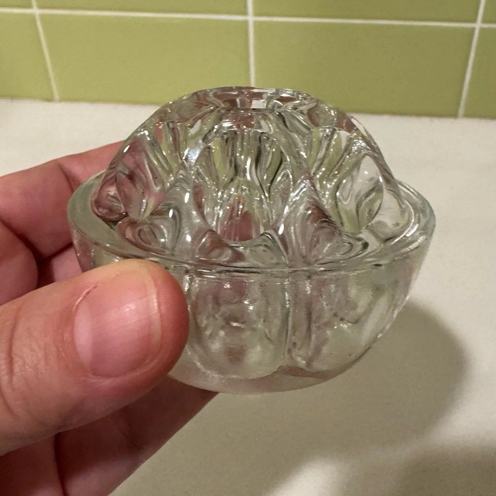 Vintage Clear Glass Flower Frog - Picture 3 of 5